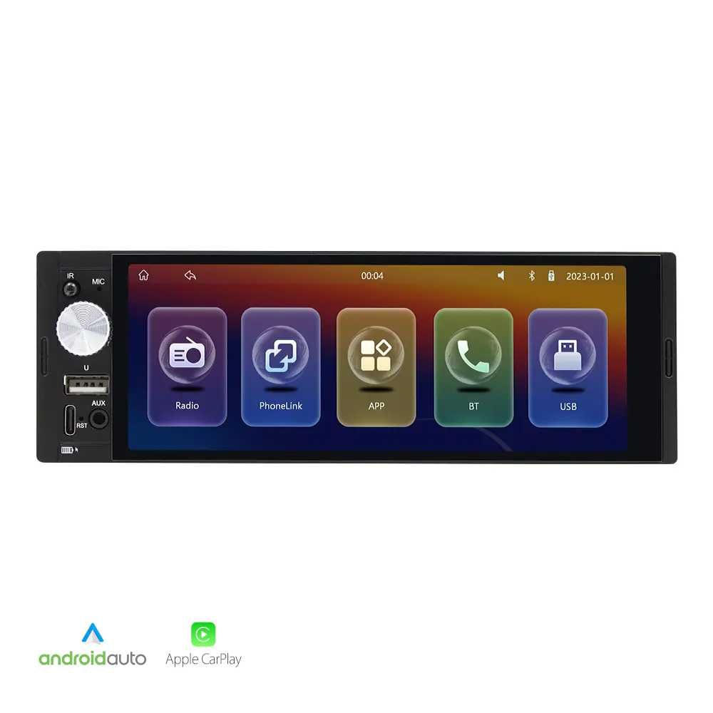 Uniwersalne Radio dotykowe 1DIN Android Auto Carplay Bluetooth