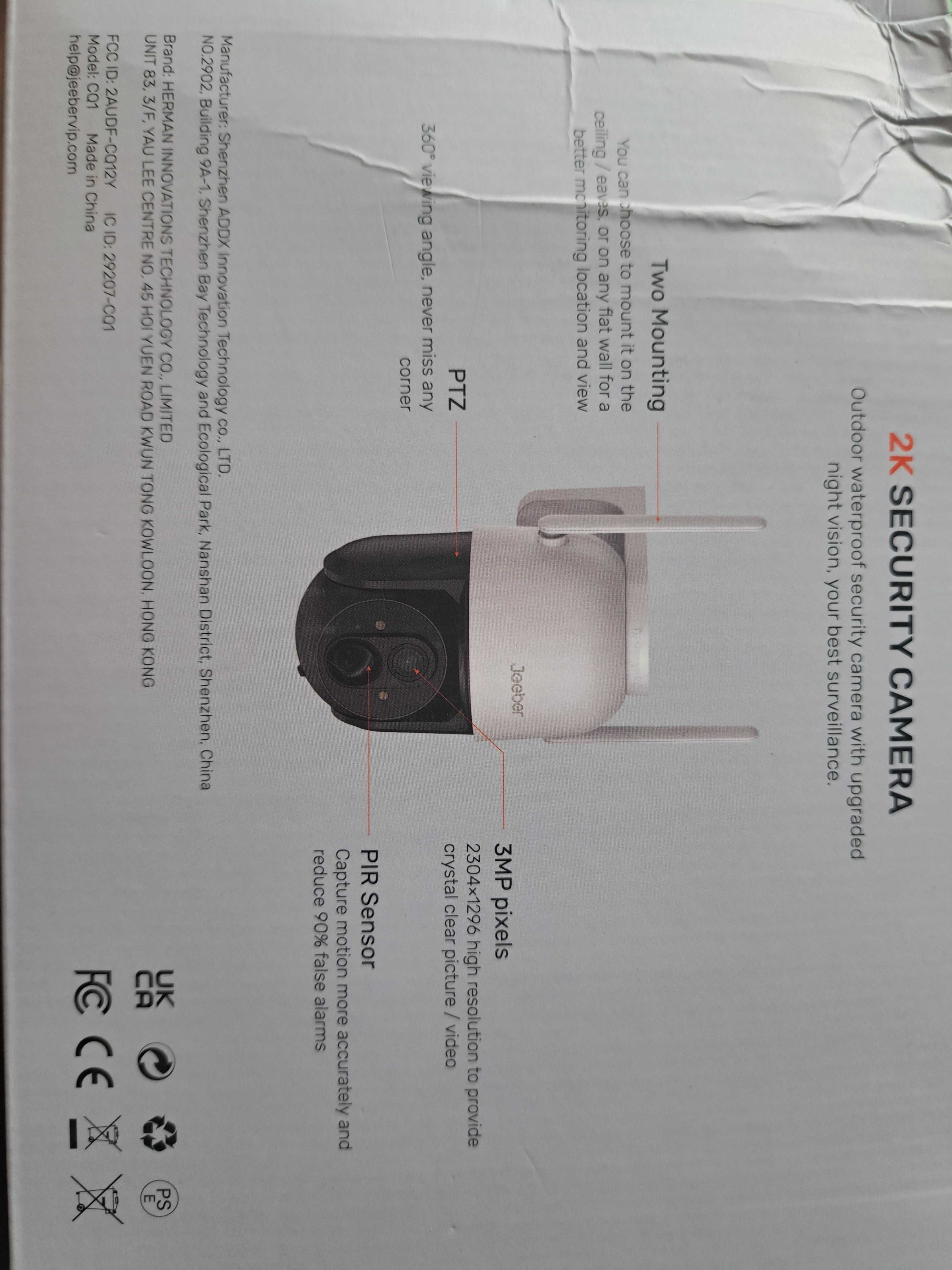 Kamera z baterią 2K i panelem słonecznym Jeeber CQ1