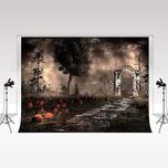 Tło fotograficzne Halloween 2,2×1,5 m – Brama Piekieł, mroczne chmury