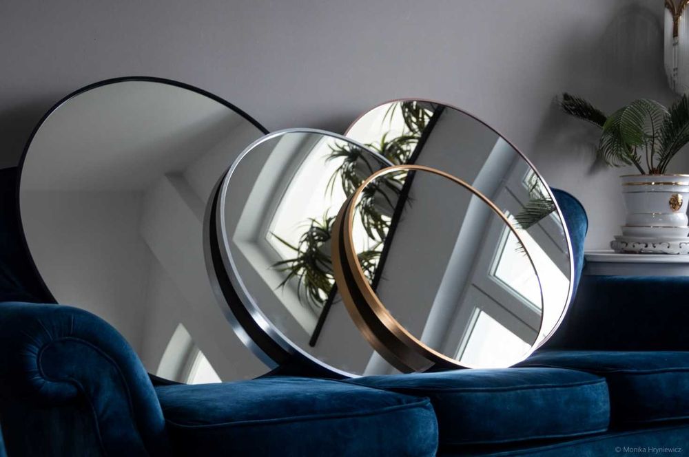 Lustro  loft w aluminiowej ramie 100 cm