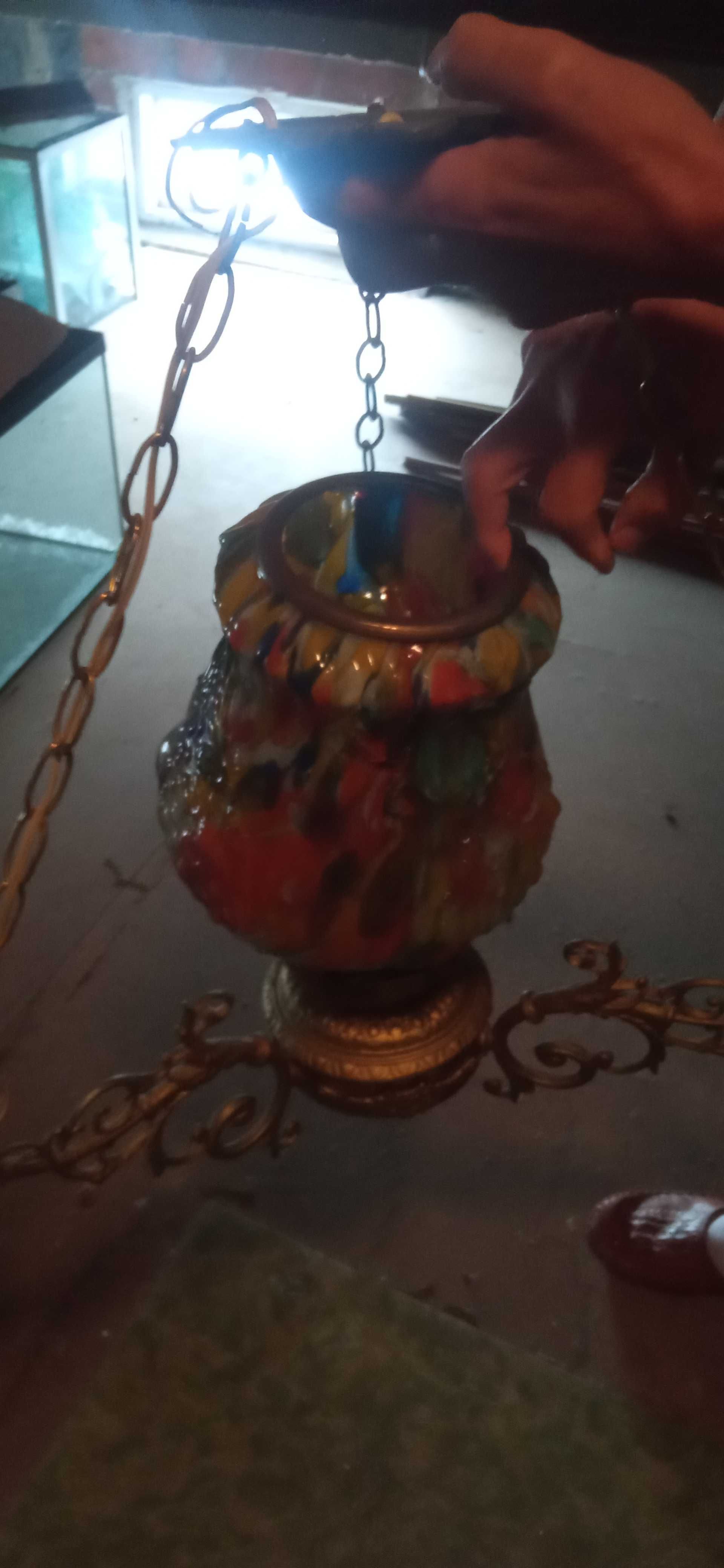 Klosz szklany lampa stara PRL