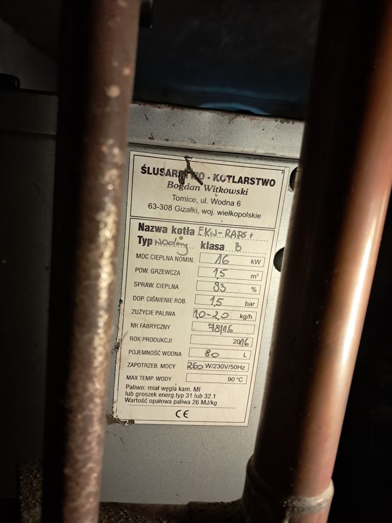 Części do kotła Witkowski EKW-RAPS + 16kW