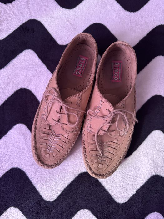 Шкіряні італійські плетені мокасини в етно стилі Bingo