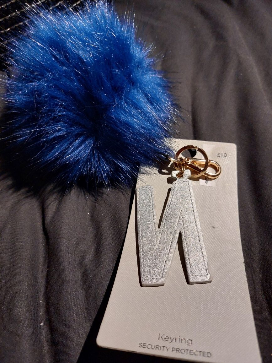 NEXT keyring brelok breloczek pompon do kluczy torebki kobalt NOWY