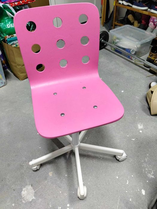 IKEA JULES Dziecięce krzesło obrotowe, różowe