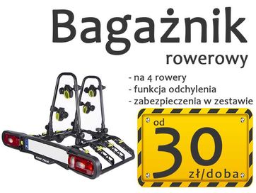 Bagażnik rowerowy na hak 4-stanowiskowy wynajem od 30 zł/doba