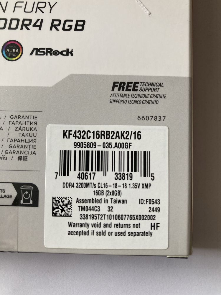 Kingston Fury Renegade DDR4 16gb (2x8) 3200mhz kości RAM pamięć
