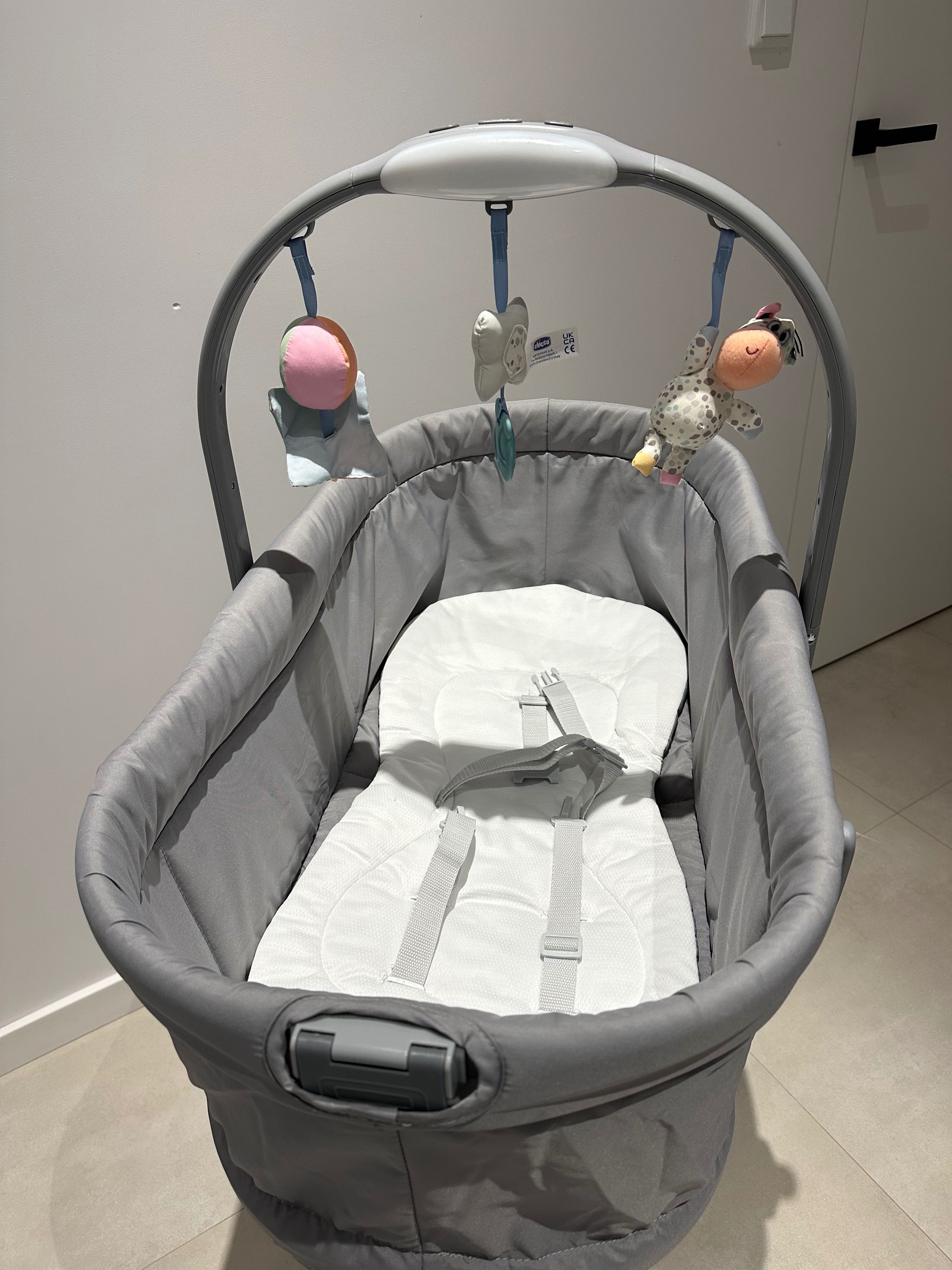 Chicco baby hug 4w1 kołyska leżaczek szary + materac rucken GWARANCJA
