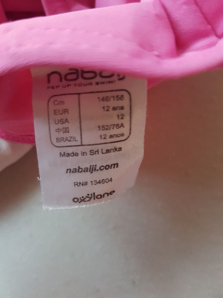 Strój kąpielowy Nabaiji Decathlon rozm. od 146 do 158, 12 lat różowy j