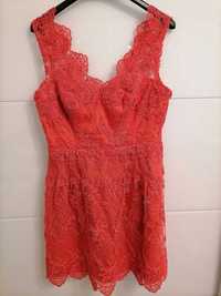 Koronkowa sukienka malinowa/różowa