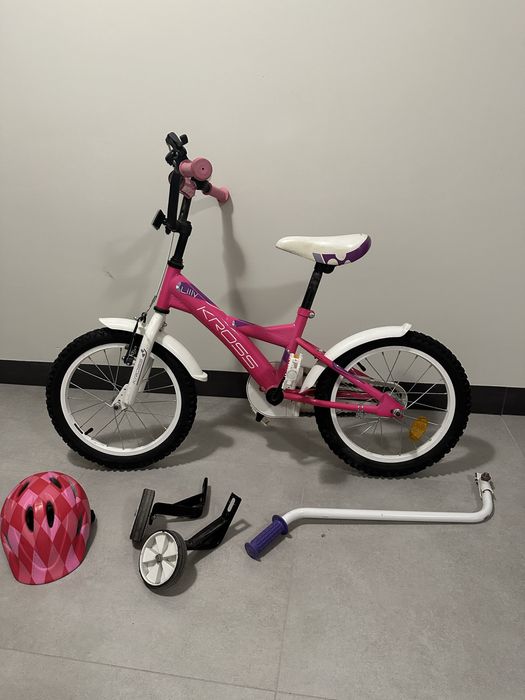 Rower dziecięcy kross  boczne k ółka kask