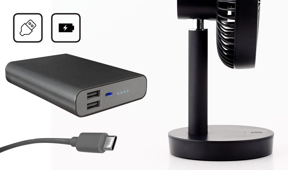 wentylator biurkowy wiatrak cichy bezprzewodowy akumulatorowy usb