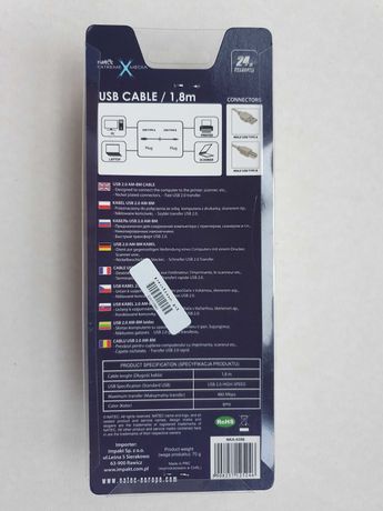 Kabel USB 1.8m. Nowy