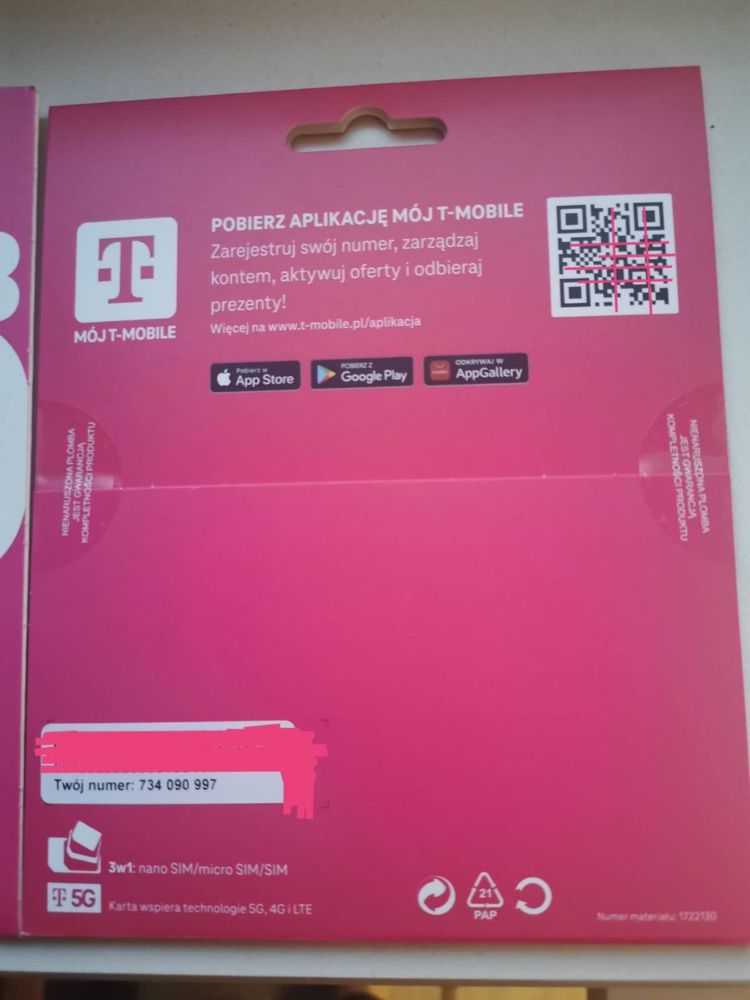 Starter T-Mobile. Do rejestracji .