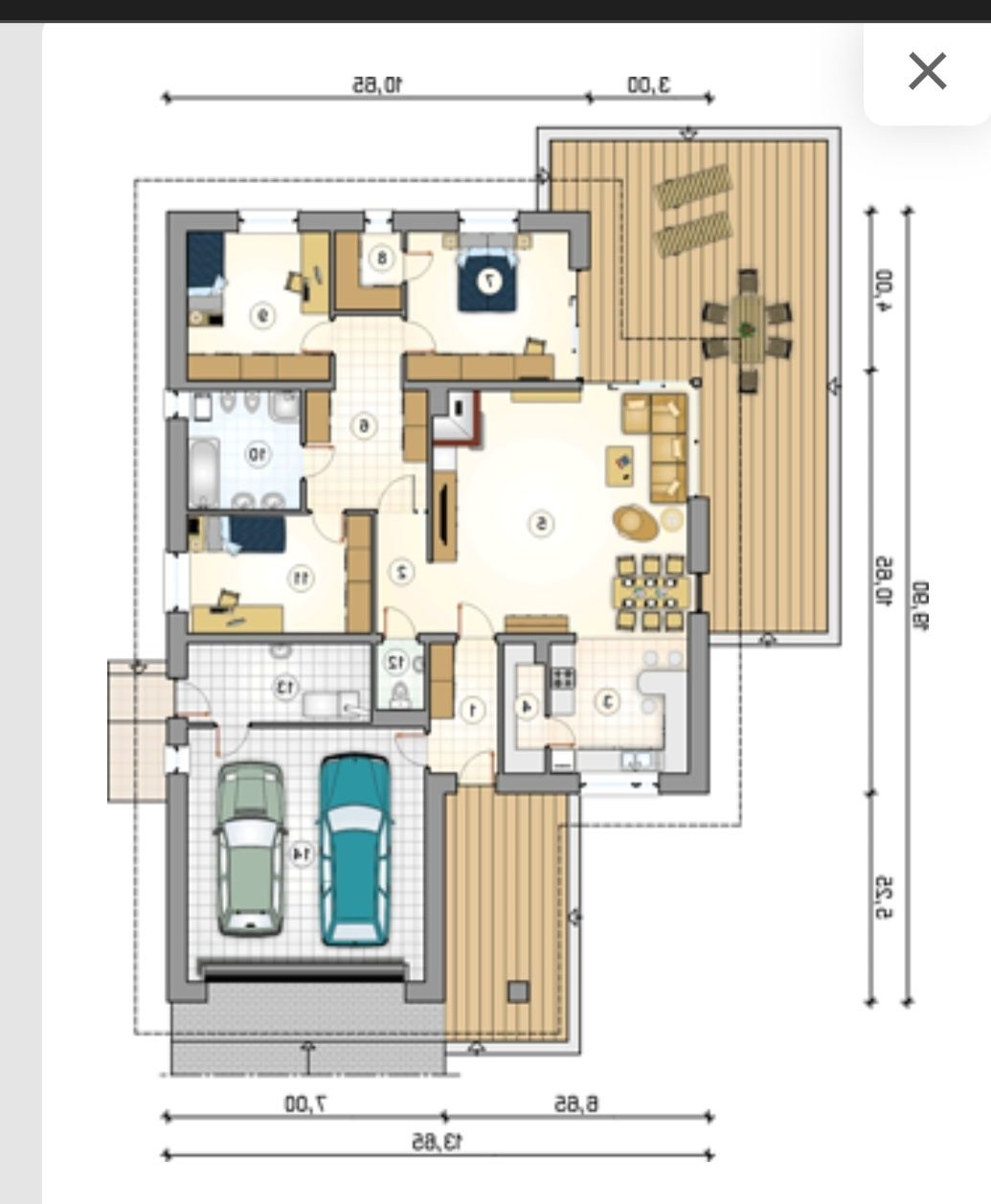 Projekt domu parterowego WINSTON II SP pow. Użytk. 141m2