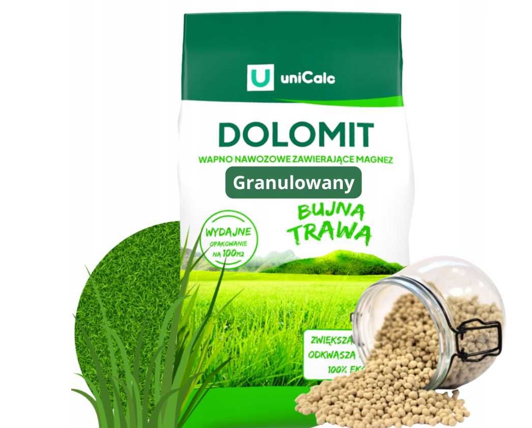 NAWÓZ DOLOMITOWY WAPNO z magnezem do trawy i warzyw 25KG 100m2 dolomit