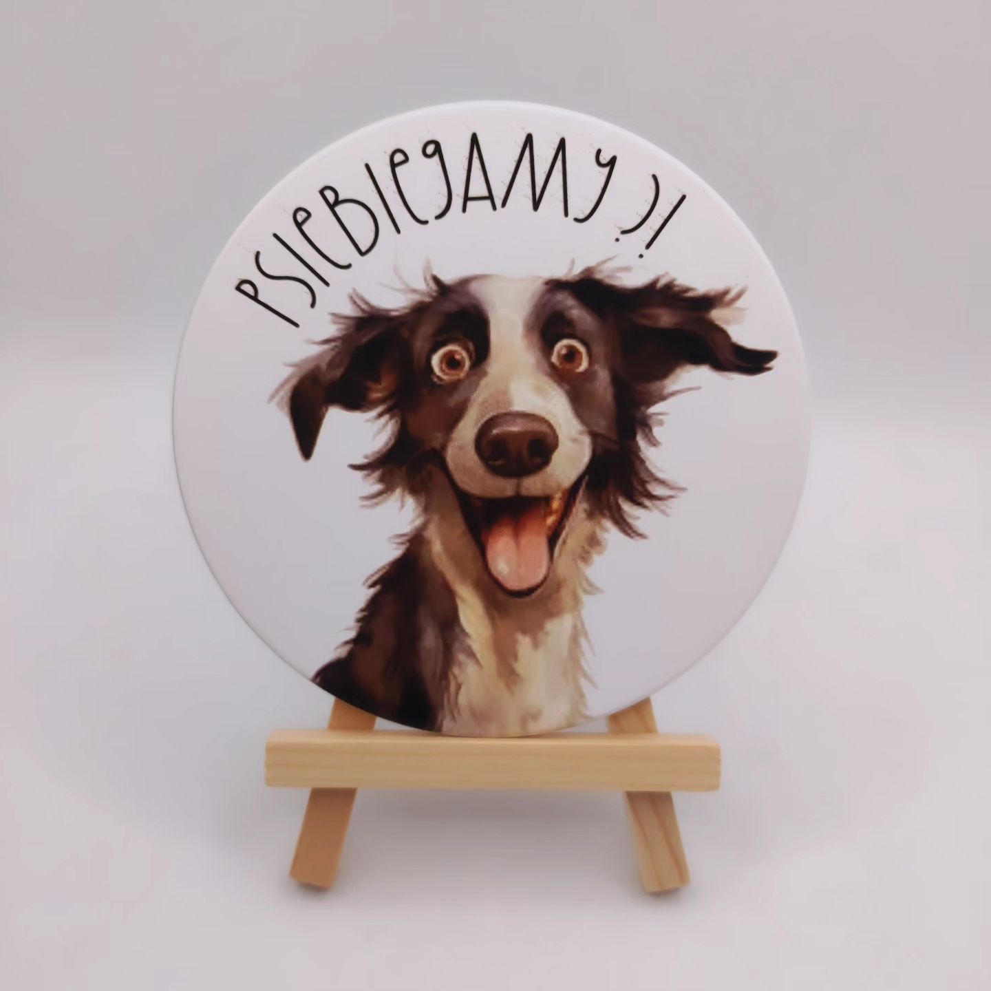 Podkładki ceramiczne handmade pieski śmieszne memy kolorowe
