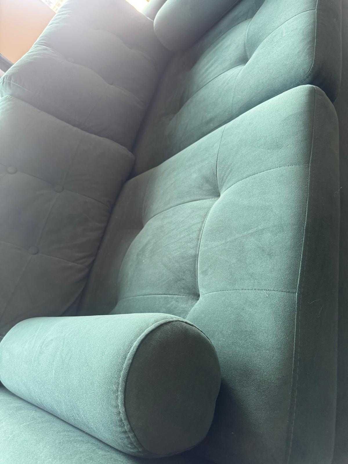SOFA butelkowa zieleń, stan dobry.