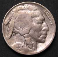 USA 5 centów 1930 - indianin z piórami i bizon bez piór