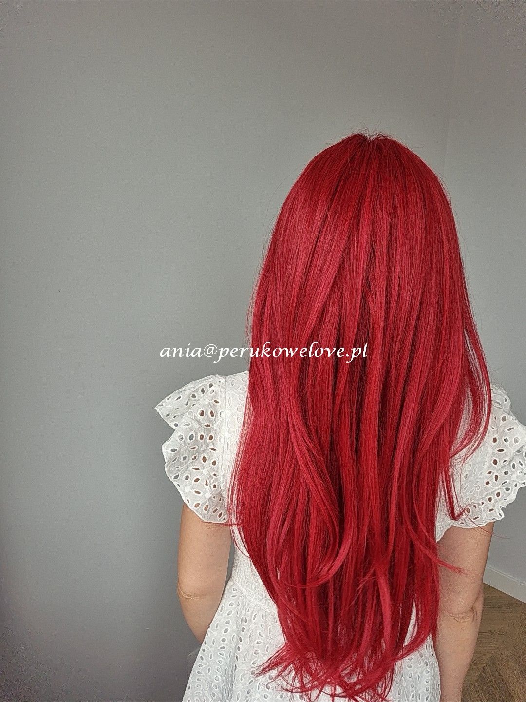 Peruka lace front czerwona stopniowana długie włosy jak naturalne