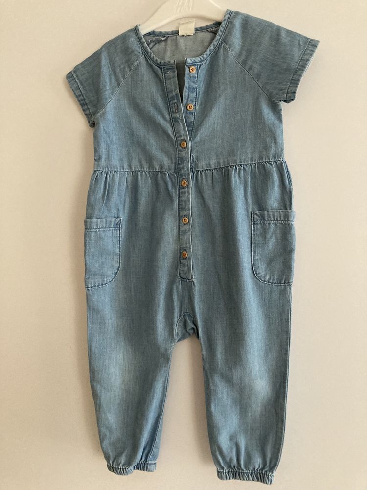 Rampers kombinezon jeansowy H&M 86