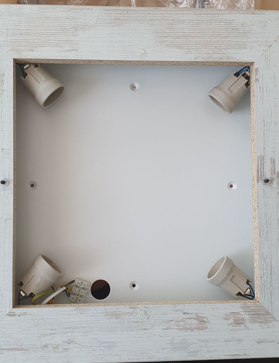 Plafon Argon Tequila 1509 50x50 cm drewno postarzane + szkło mleczne