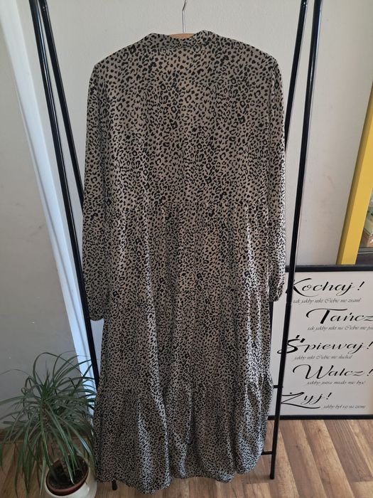 Sukienka długa panterka XXXL oversize plussize maxi 48