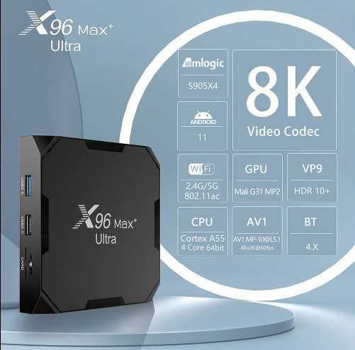 Android Smart TV box X96 MAX Plus ULTRA 4/32  S905X4  тв приставка