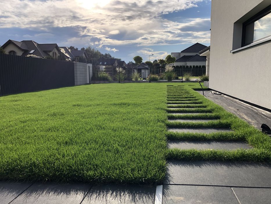 Budowa ogrodów/trawa z rolki/nawadnianie/ukladanie kostki brukowej