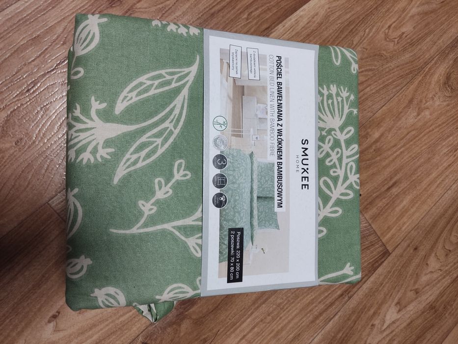 Nowy komplet pościeli 220x200 bawełna bambus