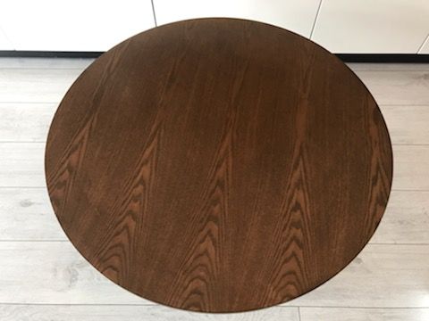 Stolik stół nowoczesny design metal druciak agata Westwing orzech stół