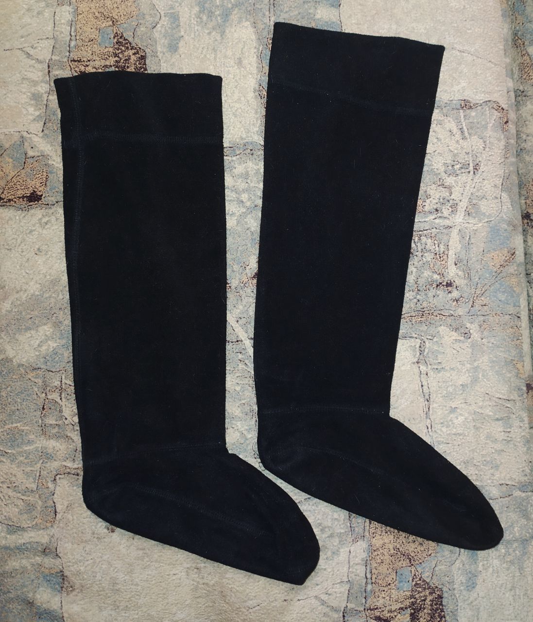 Чуньки, чуни теплые, длинные носки черные унисекс мягкие