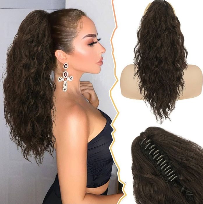 BARSDAR Brązowe przedłużki do kucyka