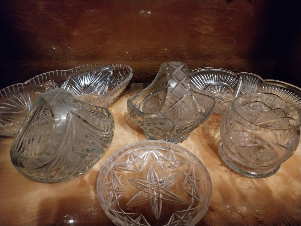 Prl zestaw kryształów kryształy koszyki patery misa bomboniera