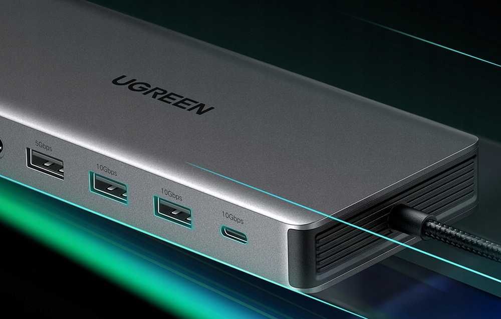 UGREEN 15978 Revodok Pro Stacja dokująca USB C 13 w 1 10 Gb/s