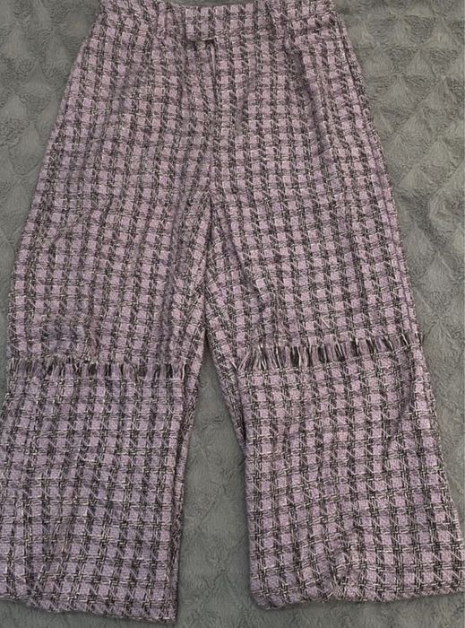 Штаны в клетку широкие bershka штаны прямые wide leg джинсы