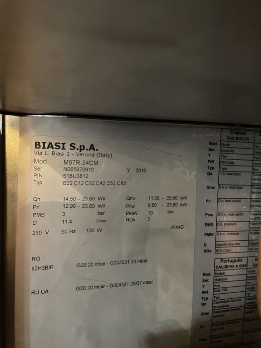 Двухконткрний Котел Biasi M97R.24см