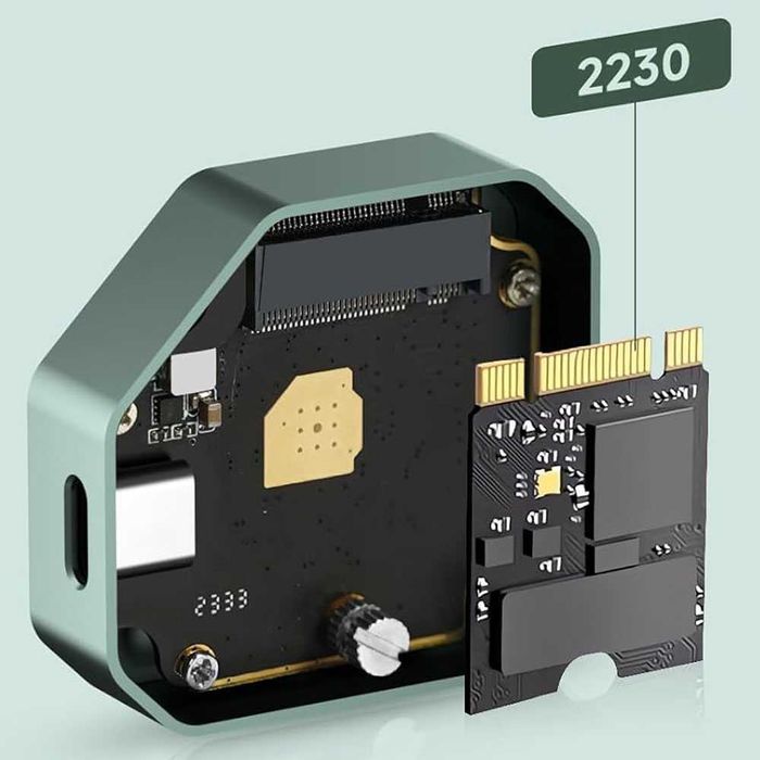 Карман HAGIBIS MC13 для SSD M.2 2230 NVMe USB 3.2 10Gbps с карабином