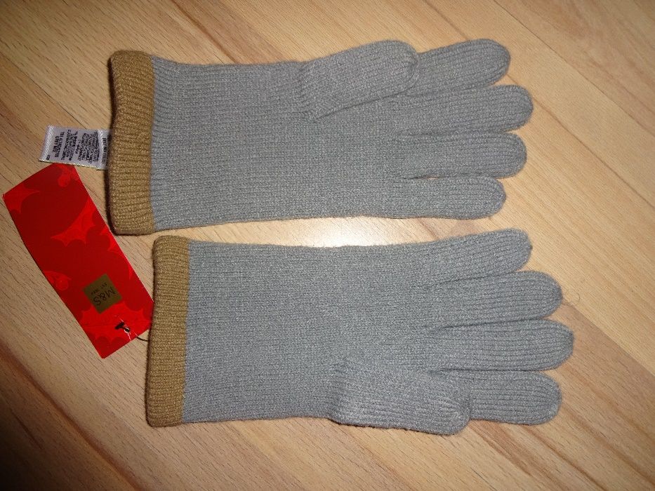 M&S Marks Spencer NOWE szare rękawiczki delikatne acrylic - one size