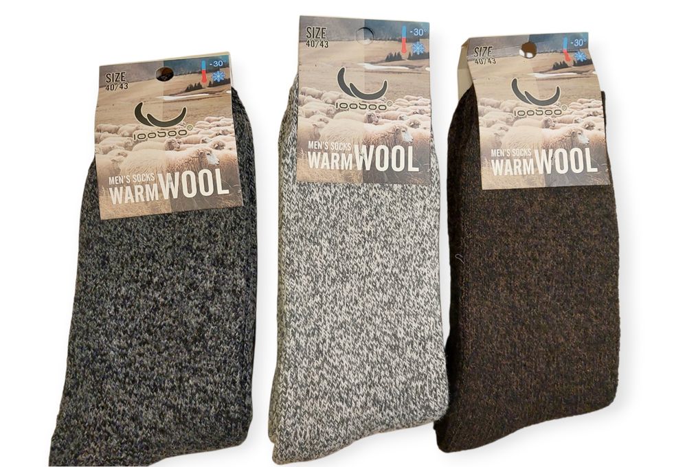 Wełniane skarpety męskie 3 pary 30 zł