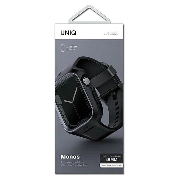 Zestaw UNIQ Monos 2 w 1 pasek + etui na Apple Watch 45 / 44 mm - czarn
