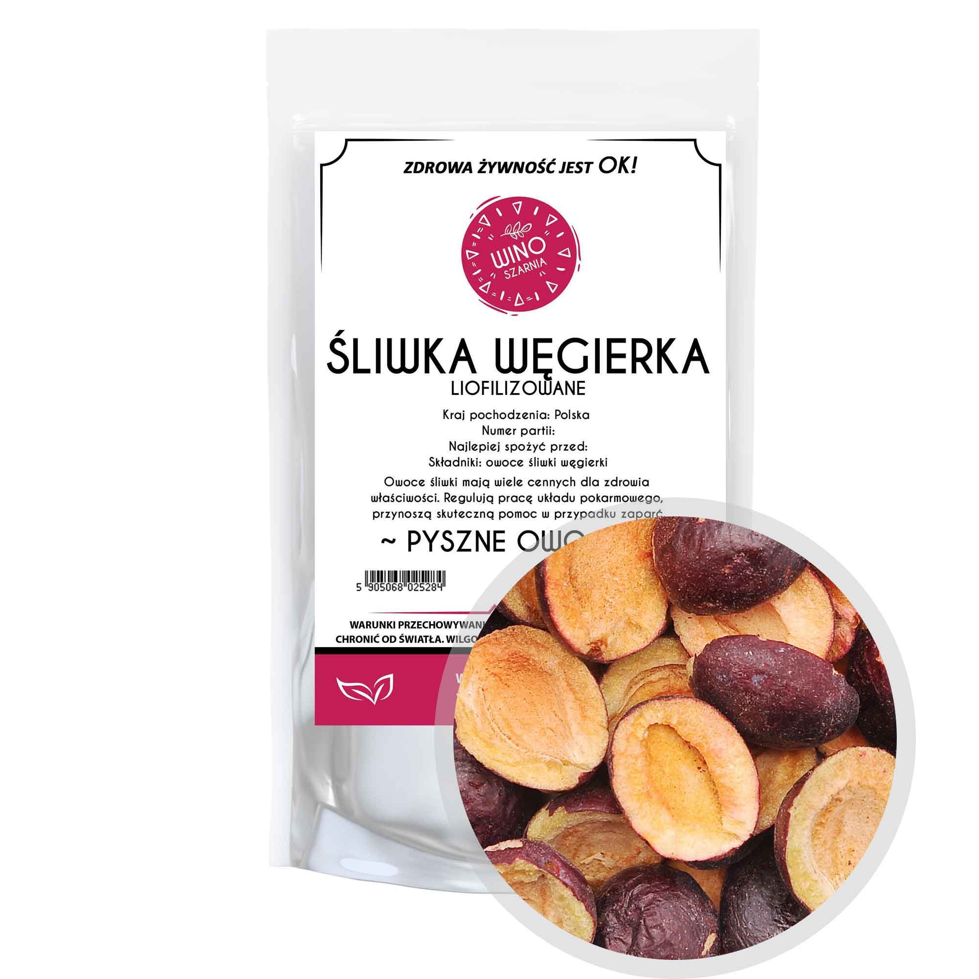 Śliwka Węgierka Połówki Liofilizowana Węgierskie - Pyszne Owoce - 100G