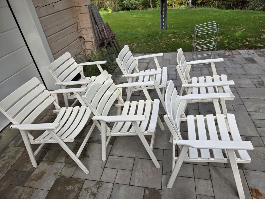 Krzesła/fotele ogrodowe, drewniane, składane, 6 sztuk, Buffalo,