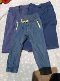 OKAZJA! 3x Spodnie chłopięce eleganckie materiałowe i jeansy rozm. 86