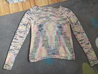 Kolorowy sweter damski r. S