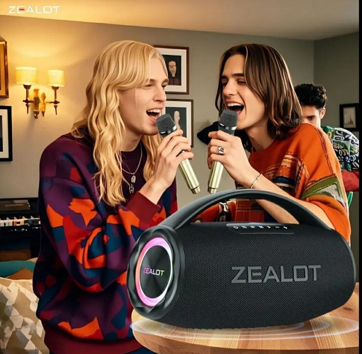 Bluetooth-колонка Zealot S97M с двумя беспроводными микрофонами,