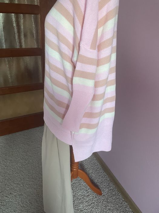 Słodki sweter pasiaczek oversize 42/44/46/48