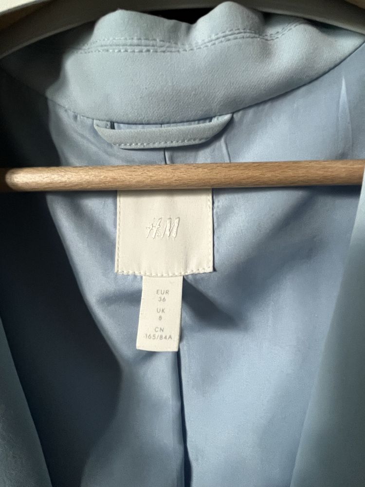 H&M marynarka oversize błękitna