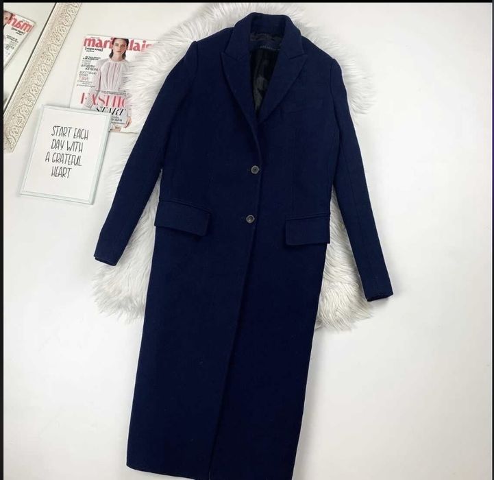 Пальто Zara темно синє шерсть