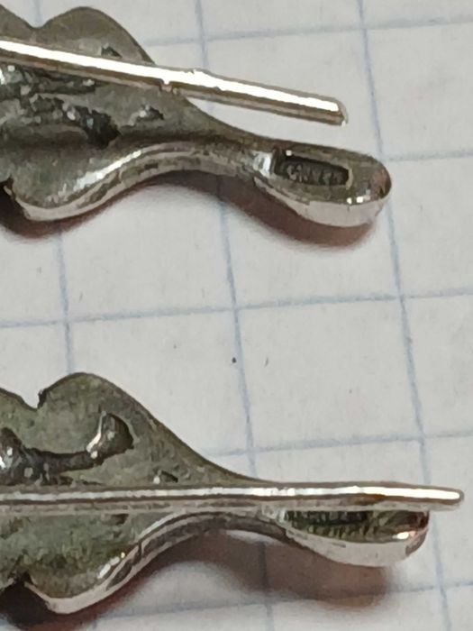 Серьги дубовый лист серебро